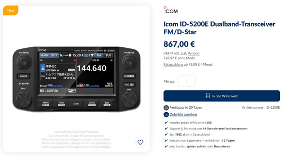 Prijs Icom ID-5200